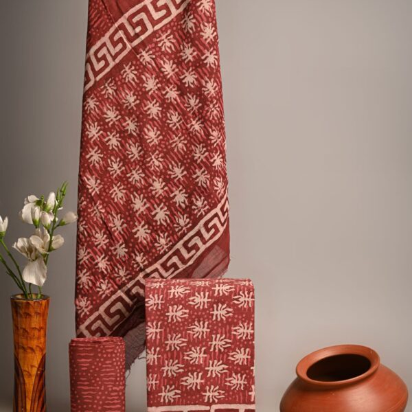 Merlot Cotton Cotton Suits With Dupatta