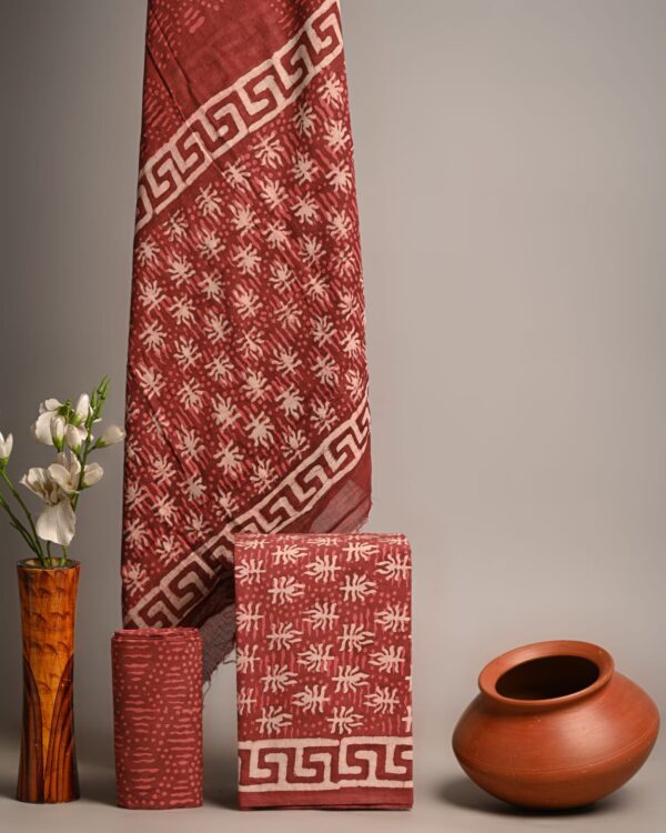 Merlot Cotton Cotton Suits With Dupatta