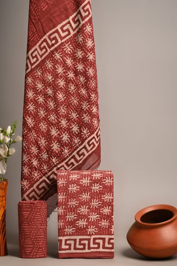 Merlot Cotton Cotton Suits With Dupatta