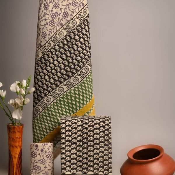 Puce Cotton Dupatta Suit Set