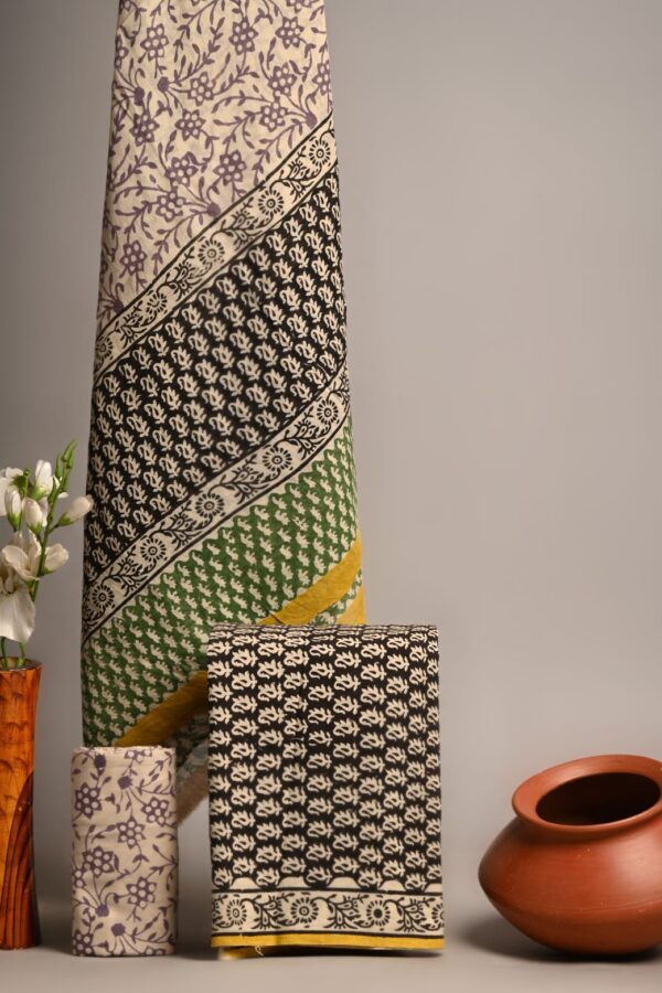 Puce Cotton Dupatta Suit Set