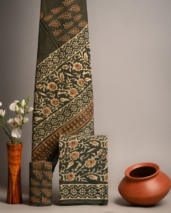 Birch Cotton suit with Cotton Dupatta