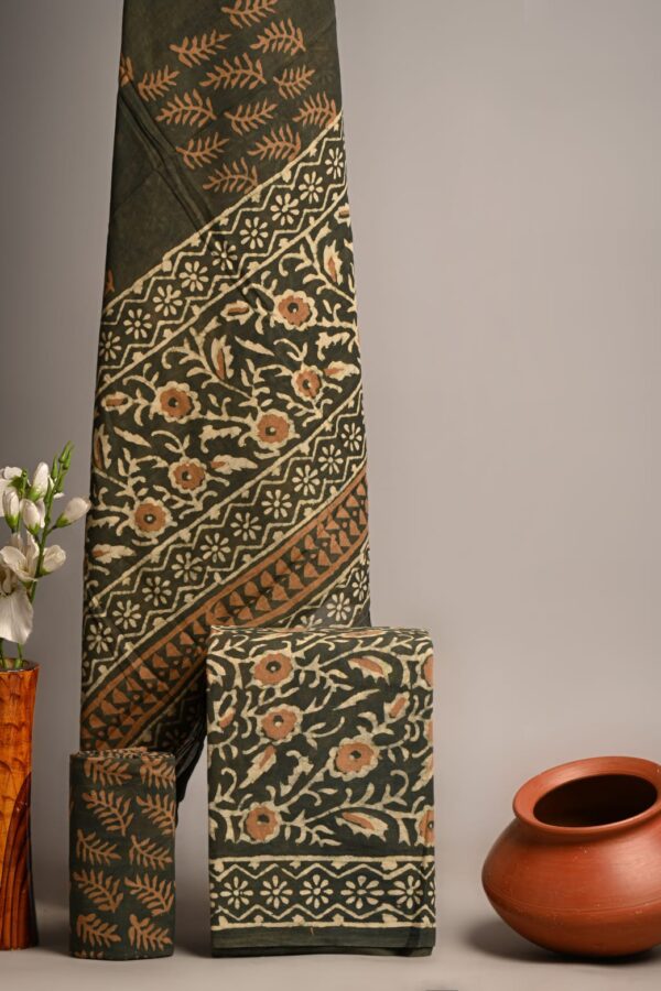 Birch Cotton suit with Cotton Dupatta