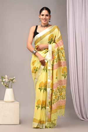 Sweet Corn Linen saree with Price