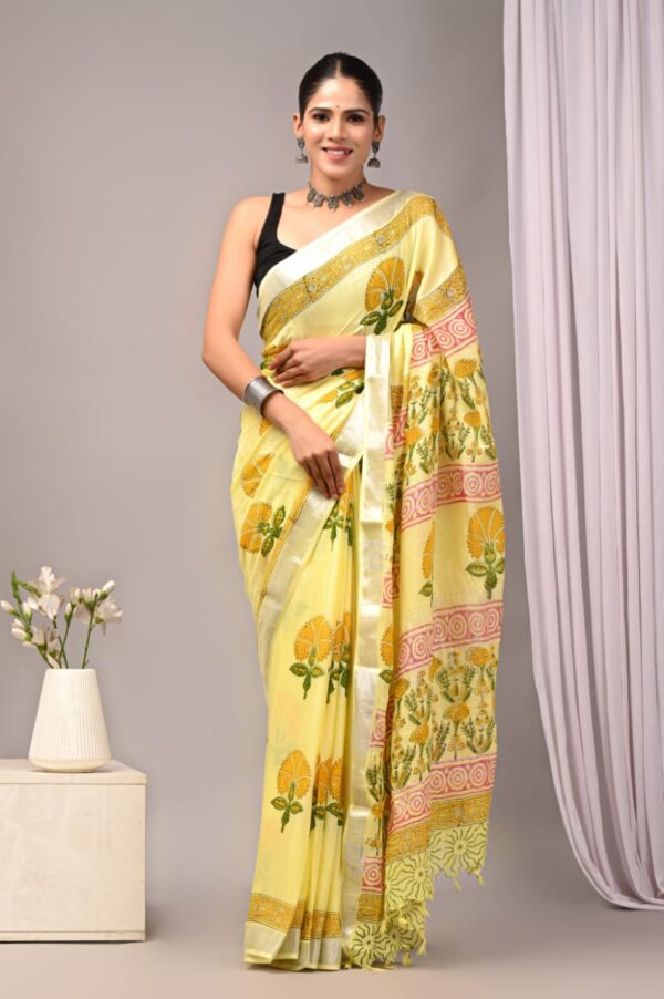 Sweet Corn Linen saree with Price