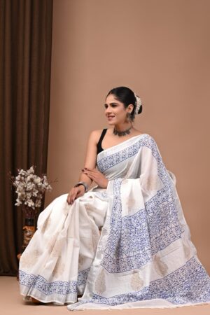 Amour Linen Cotton Saree