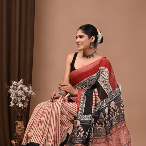 Linen sarees75 Mirage Linen Cotton Saree