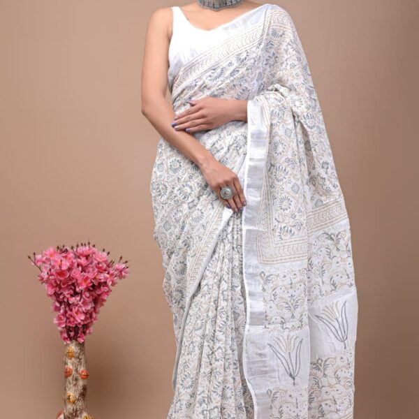 Linen sarees89 Geyser Linen Cotton Saree