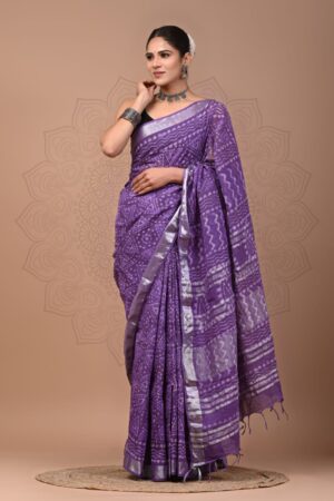 Purple Haze Linen Cotton Saree