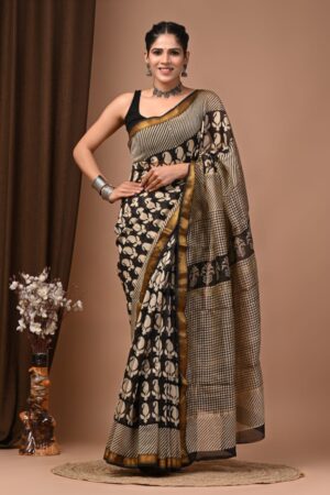 Birch Maheshwari Silk Saree