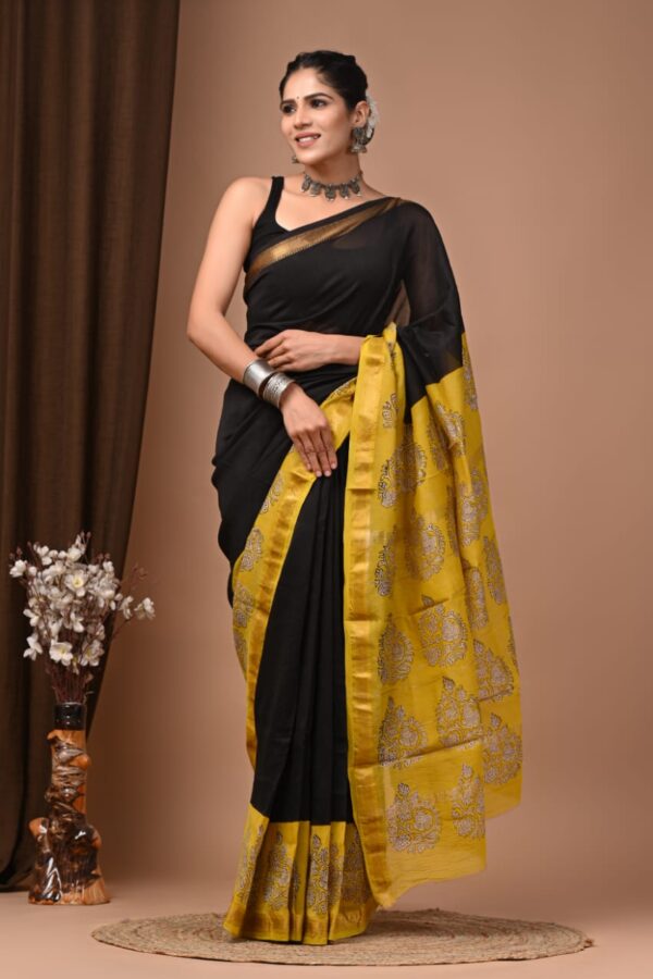 Corn Harvest Maheshwari Silk Saree