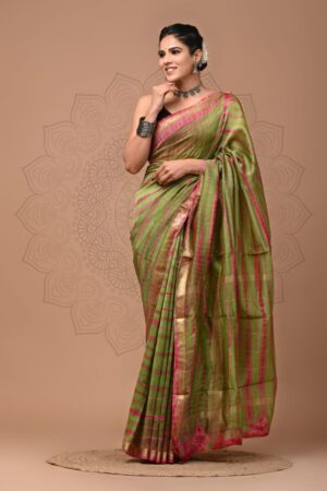 Olivine Maheshwari Silk Saree