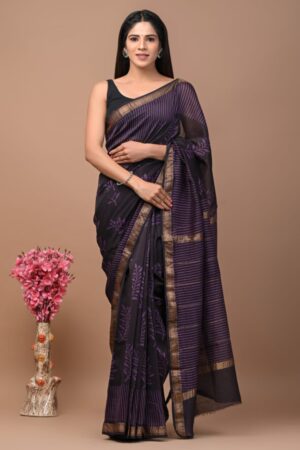 Wenge Maheshwari Silk Saree