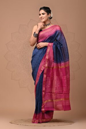 Wine Red Maheshwari Silk Saree