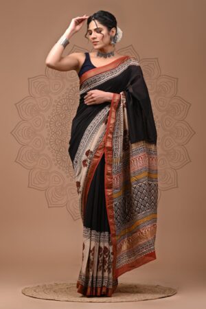 Rodeo Dust Maheshwari Silk Saree