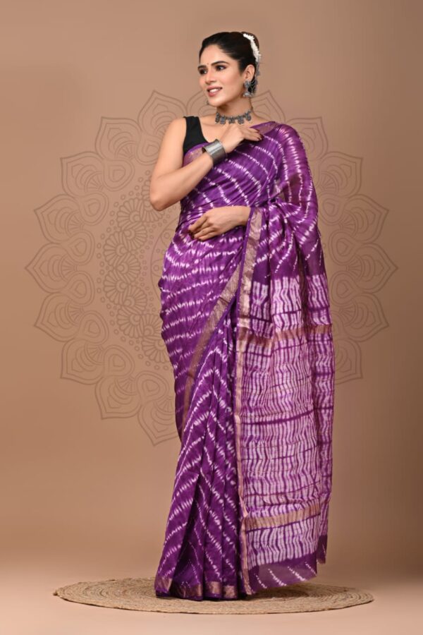 Viola Purple Maheshwari Silk Saree