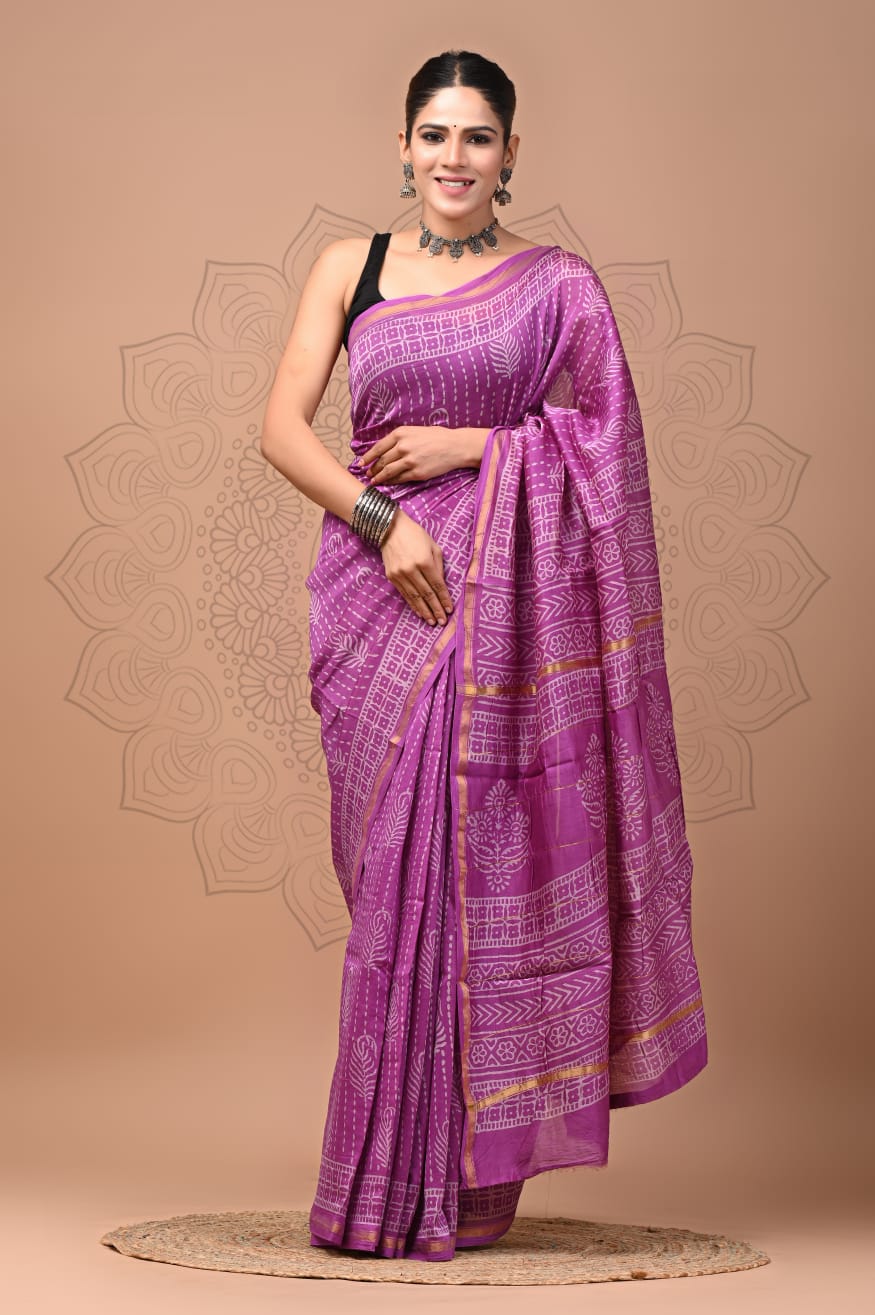 New Chanderi silk Bagru saree