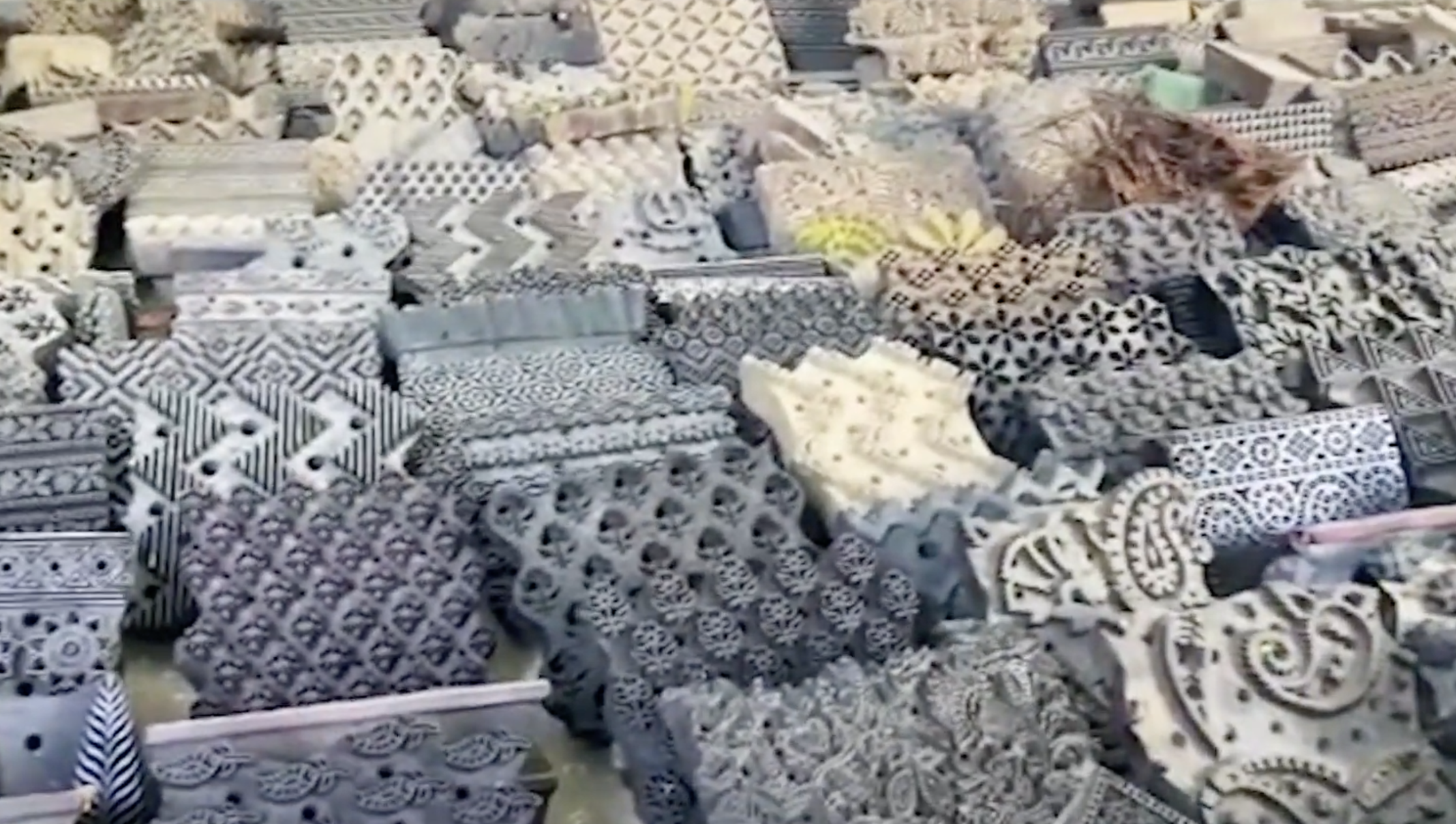 Bagru artisans traditional hand block printing wooden blocks