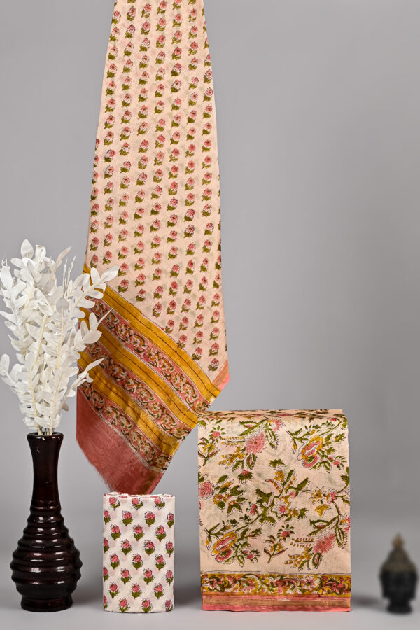 Vanilla Chanderi Silk suit