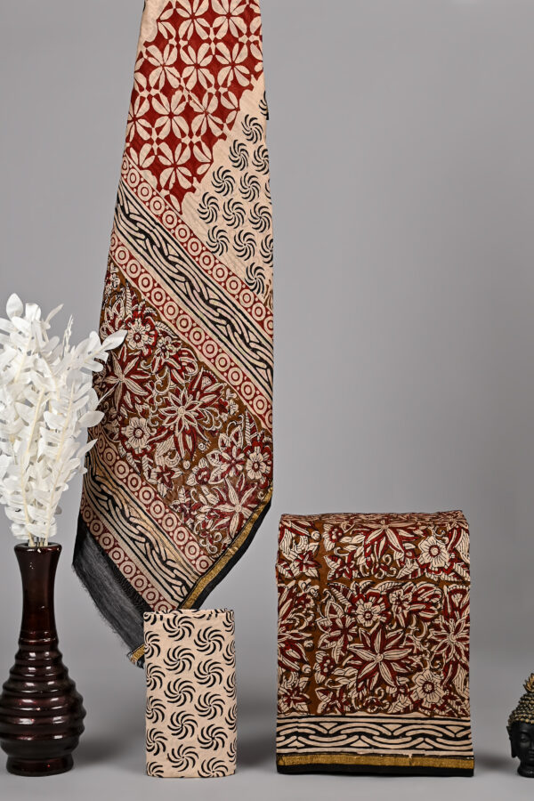 Cedar Wood Chanderi Silk Suit