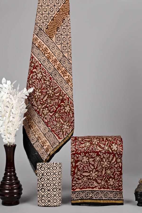 Brandy Chanderi Silk Suit