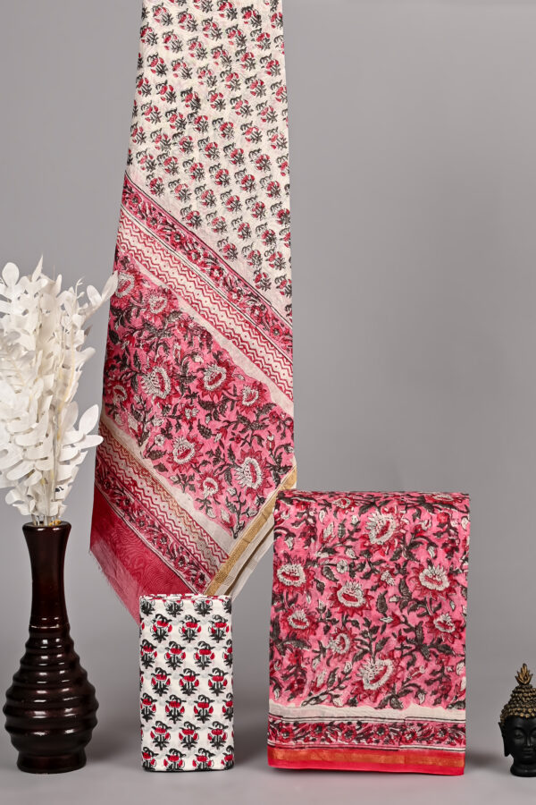 Deep Blush Chanderi Silk Suit