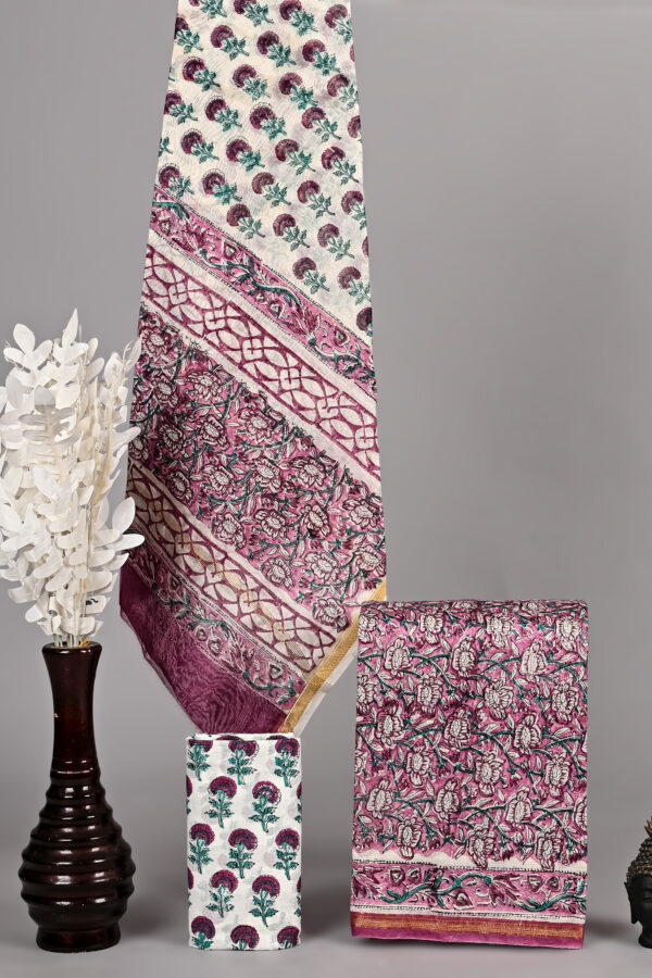 Light Maroon Chanderi Silk Suit