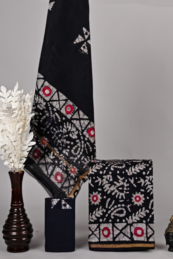 Smokey Black Chanderi Silk Suit