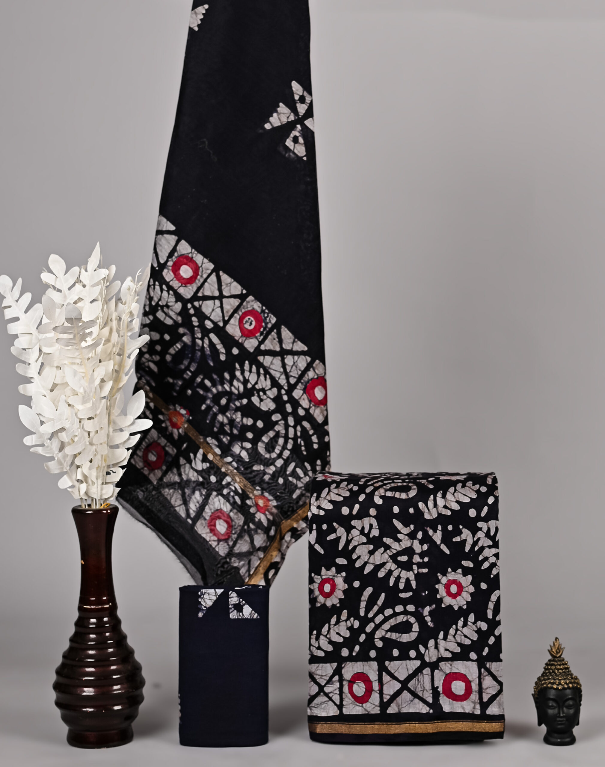 Smokey Black Chanderi Silk Suit