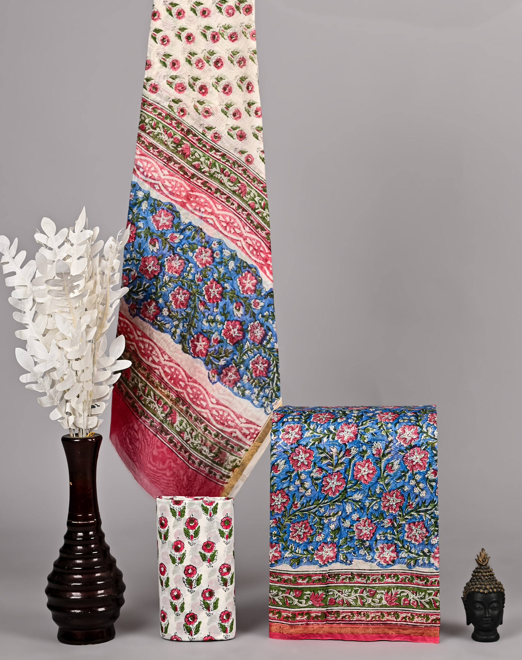 Moonstone Blue Chanderi Silk Suit