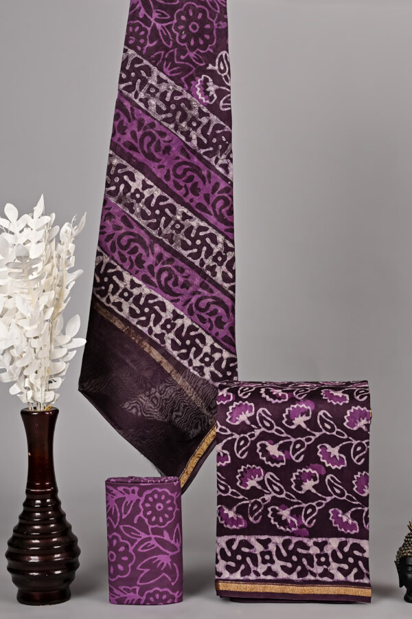 Plum Purple Chanderi Silk Suit