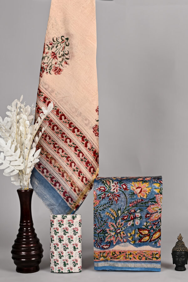 Slate Grey Chanderi Silk Suit