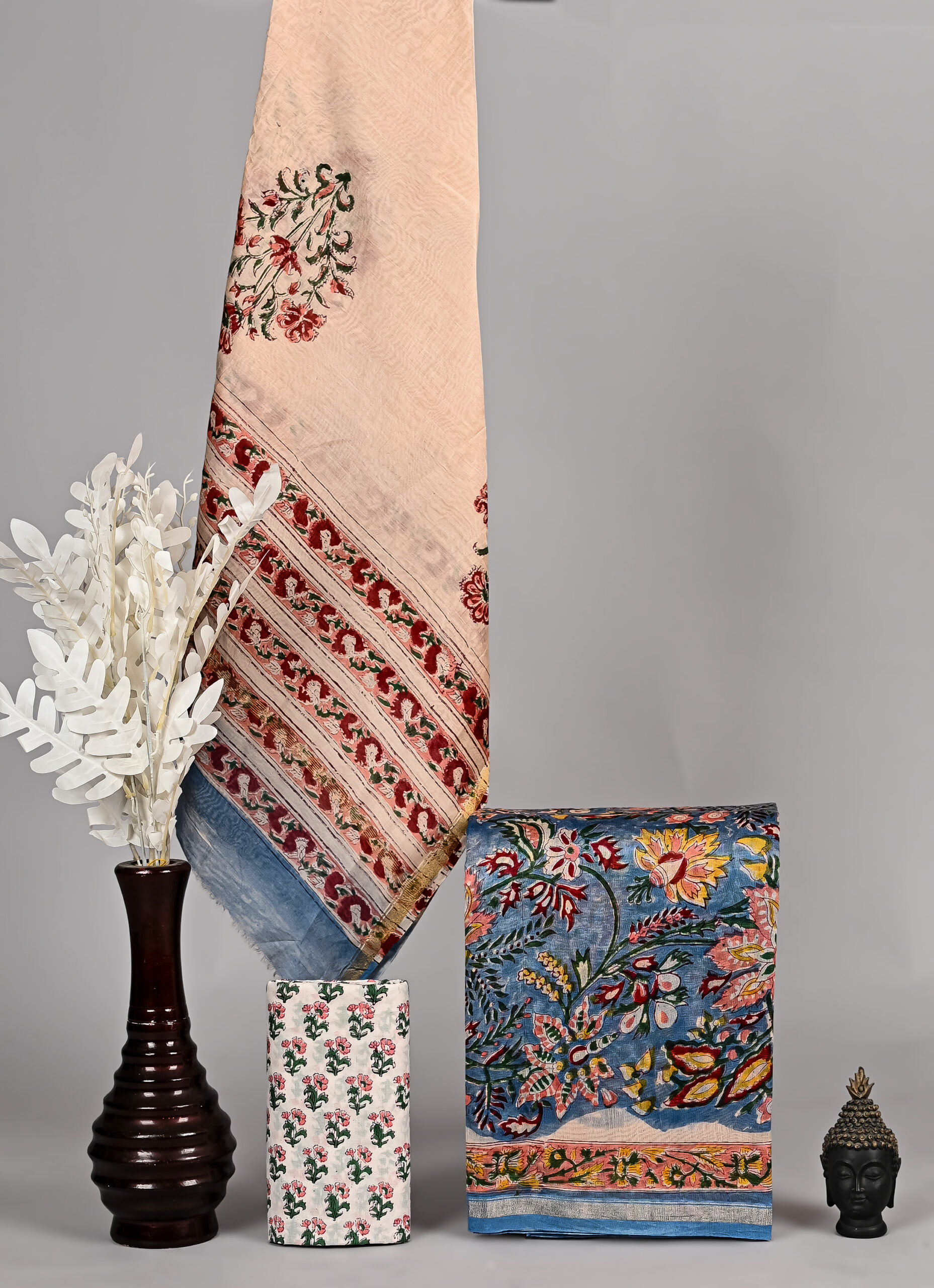 Slate Grey Chanderi Silk Suit