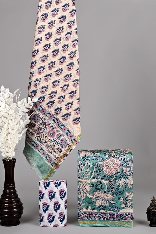 Spanish Green Chanderi Silk Suit