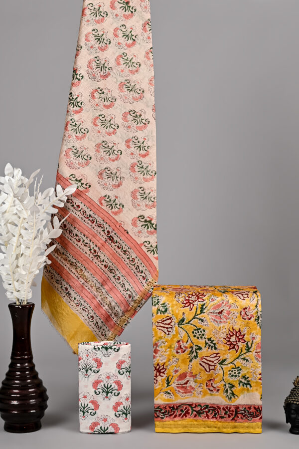 Indian Yellow Chanderi Silk Suit