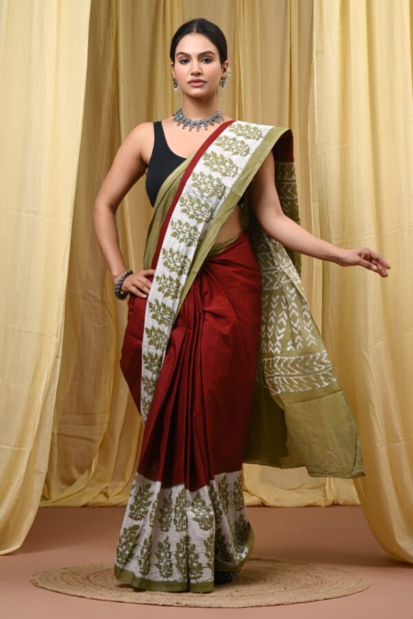 RedWood Mul Mul Cotton Saree