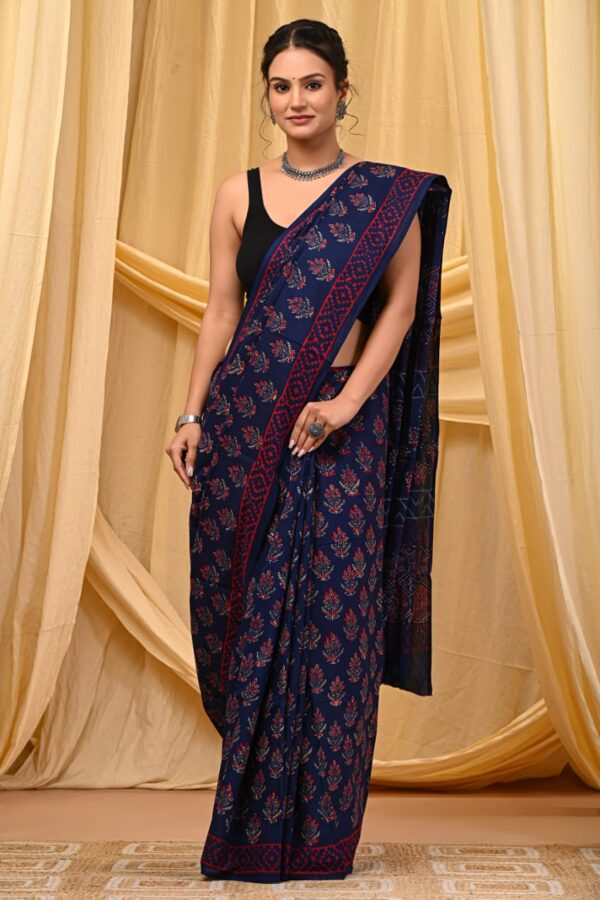 Blue Zodiac Cotton Saree