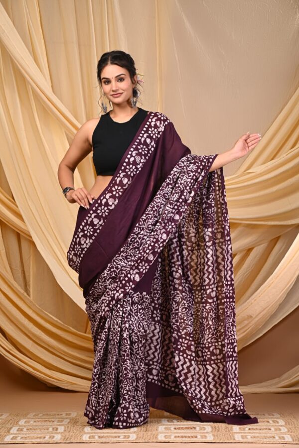 Congo Brown Cotton Saree