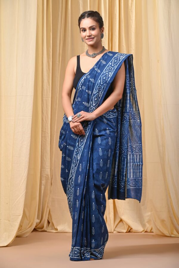 Lapis Blue Cotton Saree
