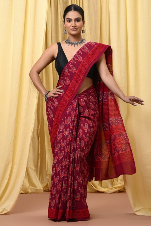 Paprika Cotton Saree