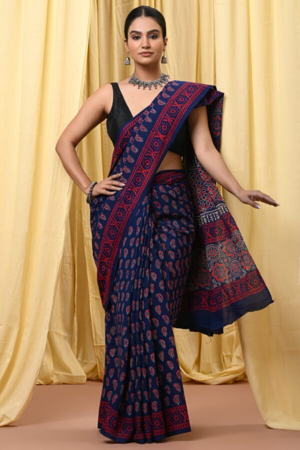 Cloud Burst Cotton Saree