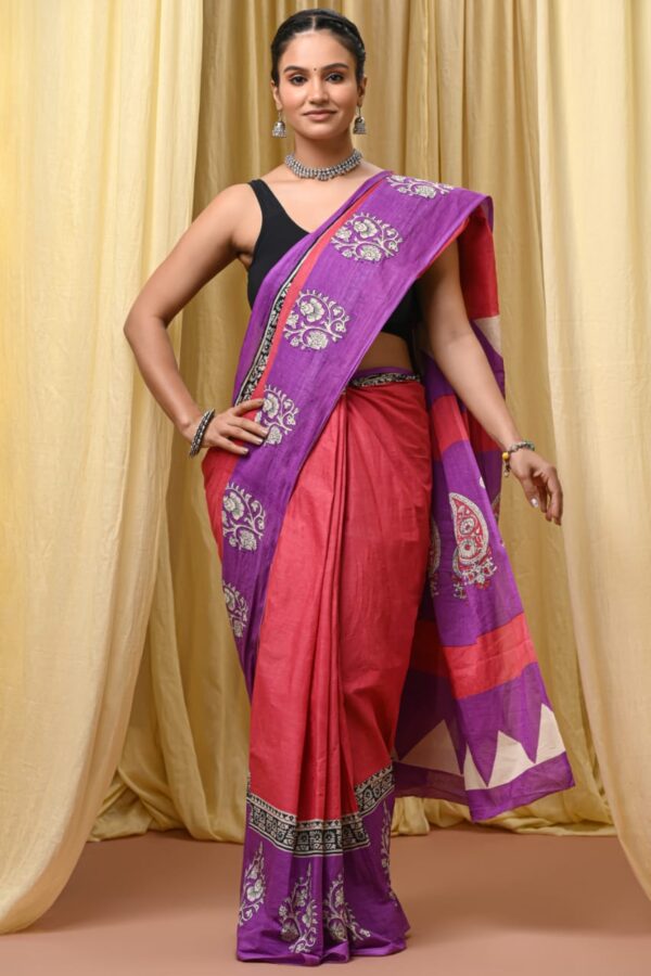 Cardinal Cotton Saree