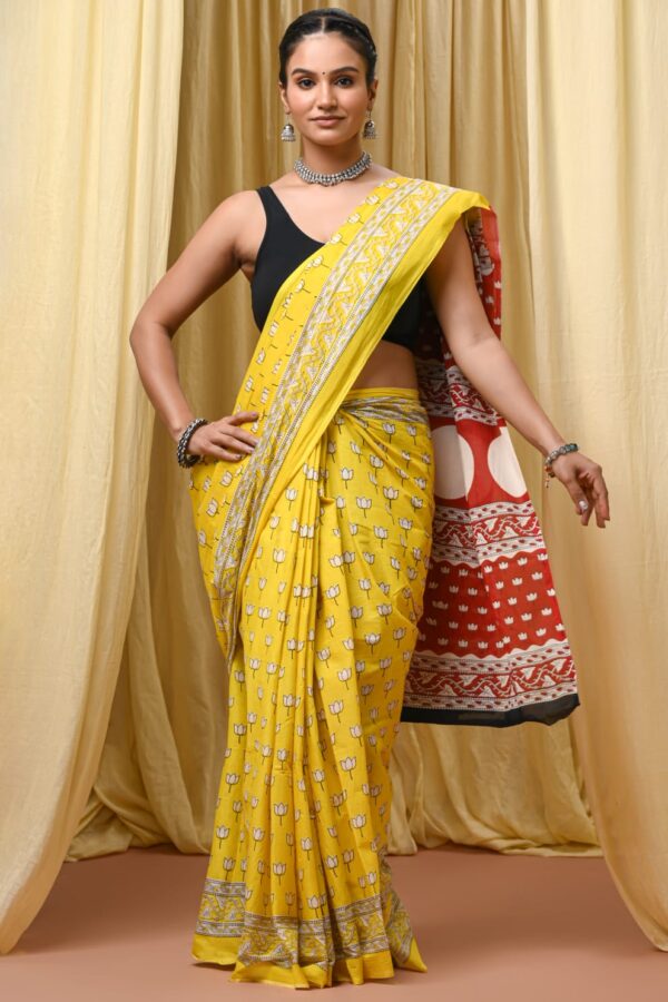 Tulip Tree Cotton Saree