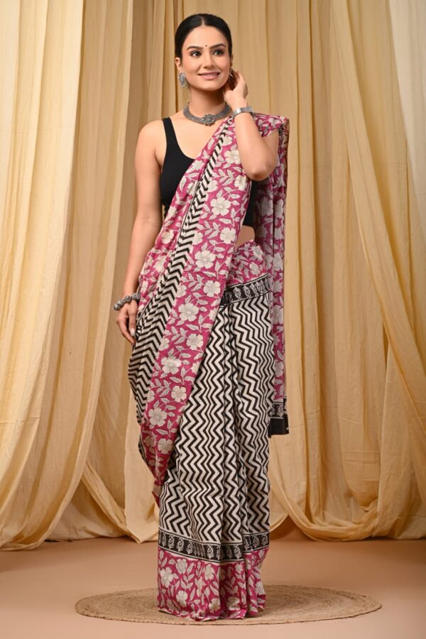 Bashfull Pink Cotton Saree