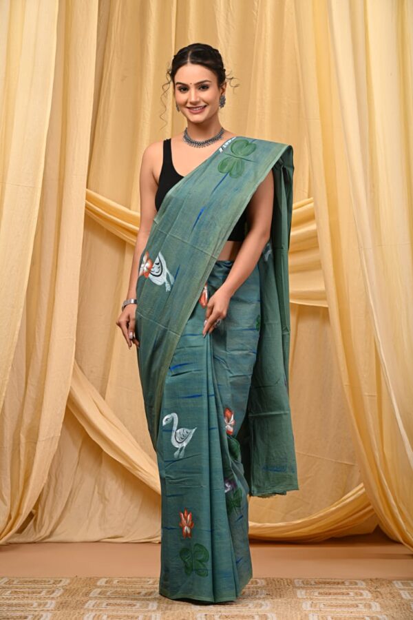 Steel Grey Cotton Saree