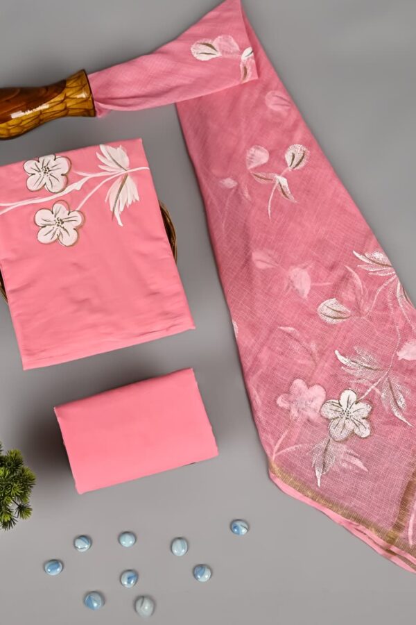 Handmade Cotton Cambric Suit with Kota Doria Dupatta