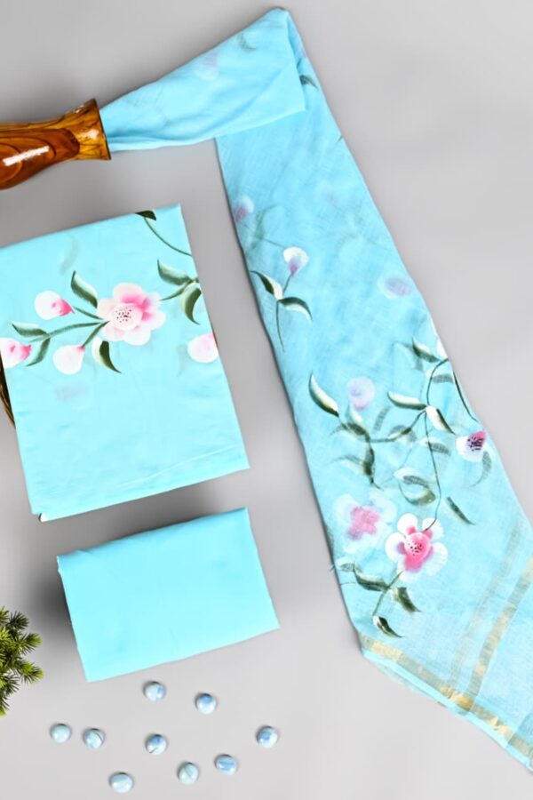 Eco Friendly Hand Block Cotton Suit with Dupatta