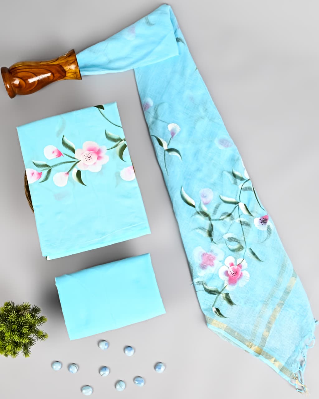 Eco Friendly Hand Block Cotton Suit with Dupatta