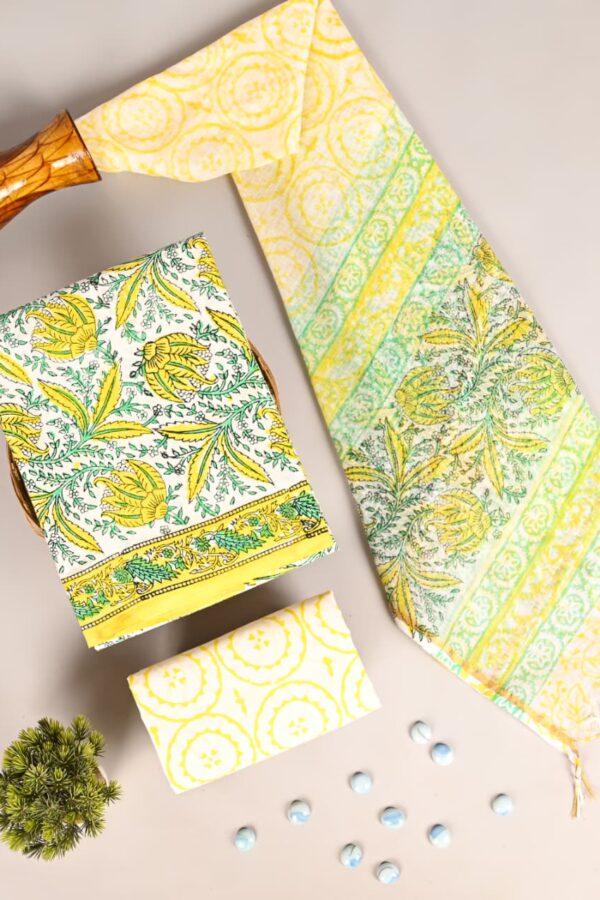 Authentic Bagru Style Hand Block Cotton Suit