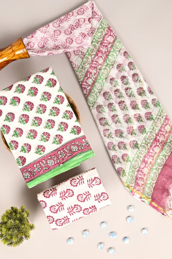 Natural Dye Hand Block Cotton Suit Material